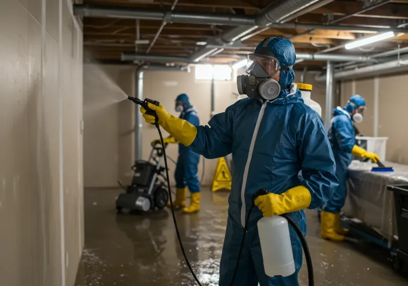 Basement Sanitization and Antimicrobial Treatment process in Washington Mills, NY